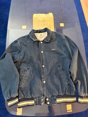 Obey blue Jean bomber jacket